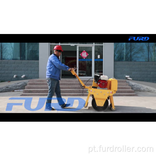 Rolo compactador de asfalto vibratório duplo cilindro mini compactador de rolo de estrada preço FYL-600